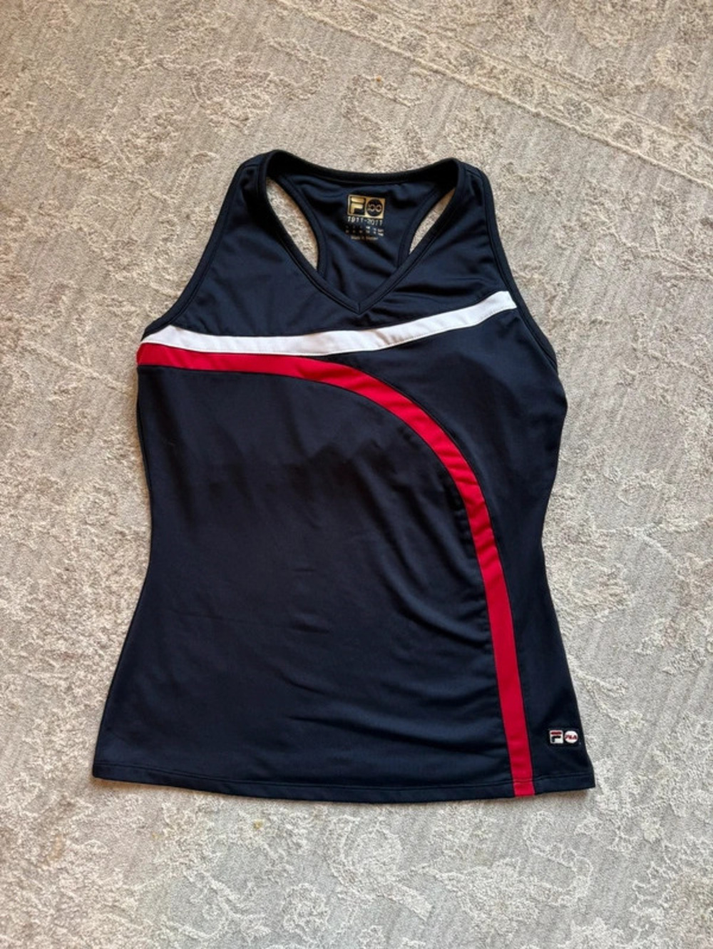 FILA 100th Anniversary 2011 Tennis Tank Top Navy Red White Women's M